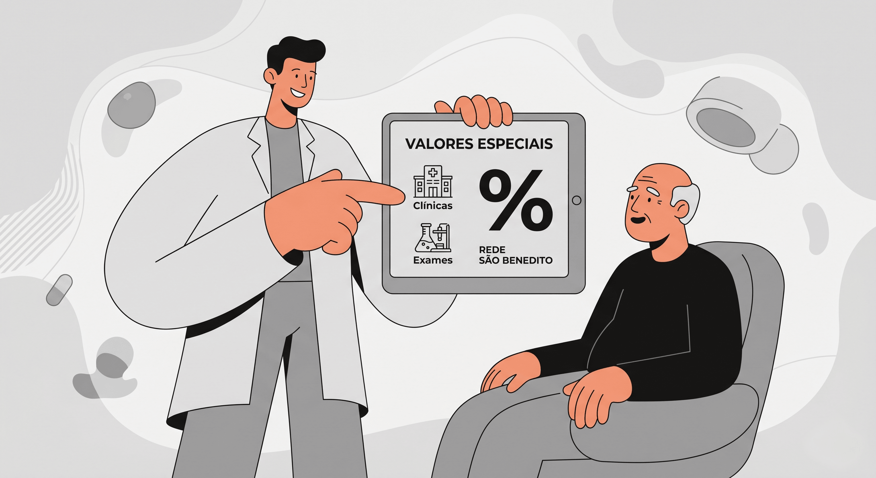 Profissional de saúde atendendo paciente em consultório
